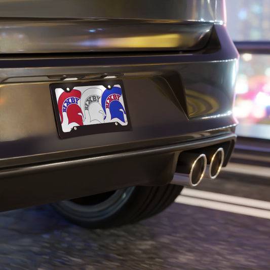 Bixby Spartan Logo Red White and Blue Vanity Plate