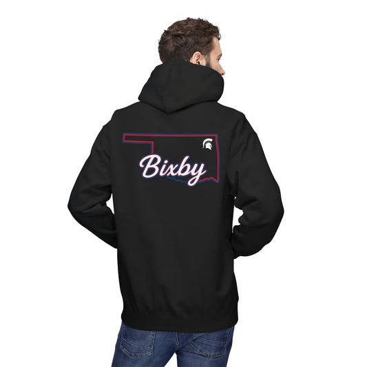Bixby OK White Spartan Logo Gildan Hoodie