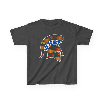 Bixby Spartans Pumpkin Patch Helmet Youth Tee – Kids Fall Game Day Shirt
