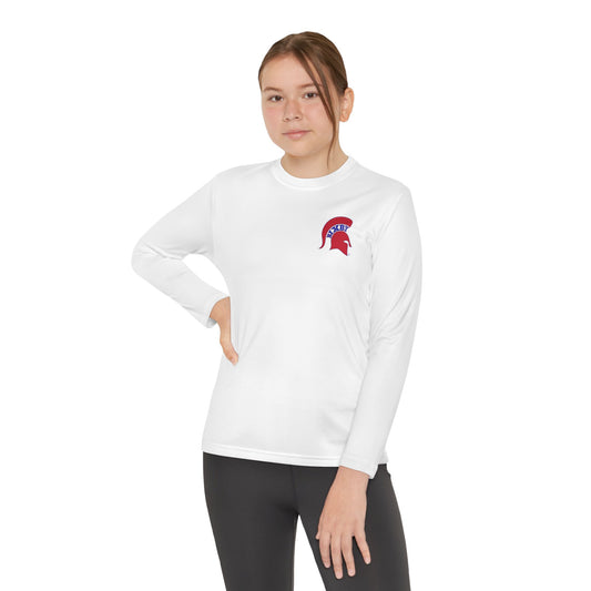 Spartan Red Logo Youth Long Sleeve Sport-Tek Tee