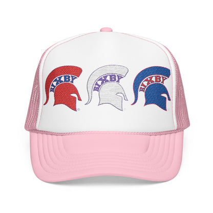 Bixby Spartan Red, White and Blue Embroidered Foam Trucker Hat