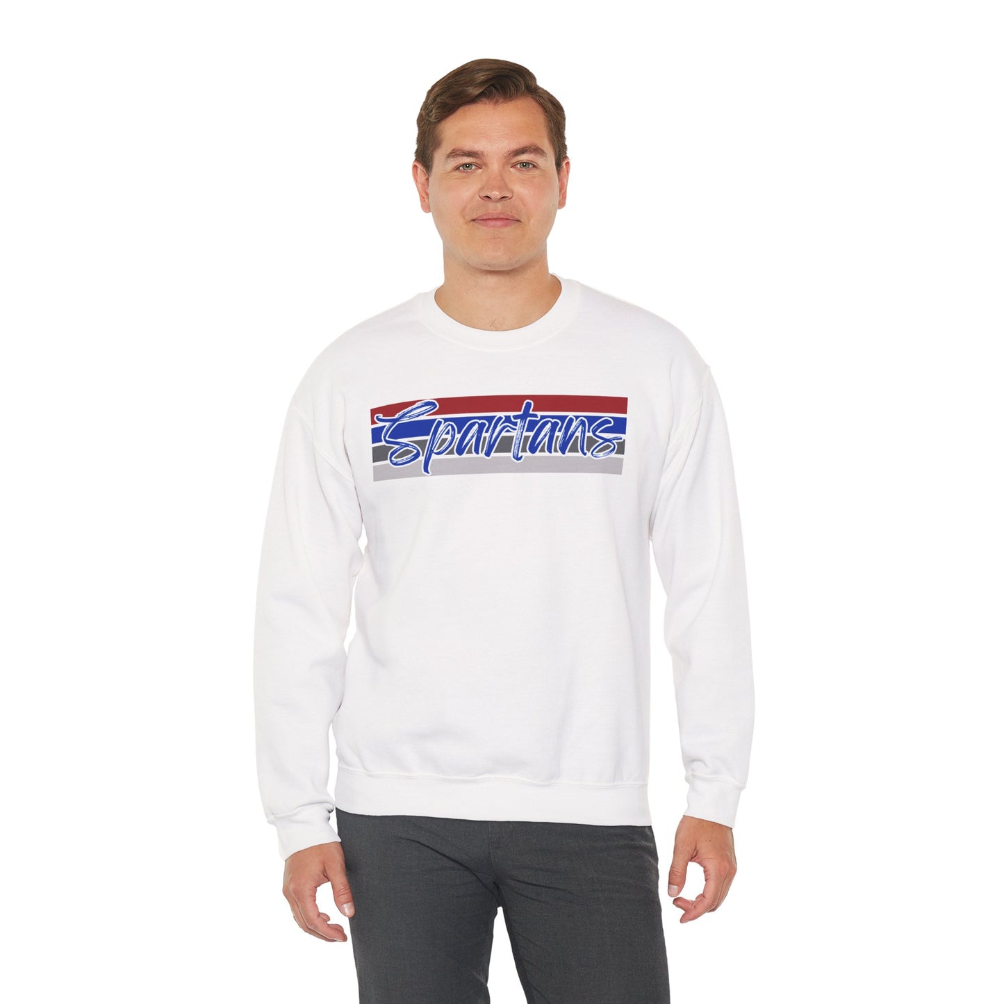 Spartans Cursive Print Crewneck Gildan Sweatshirt
