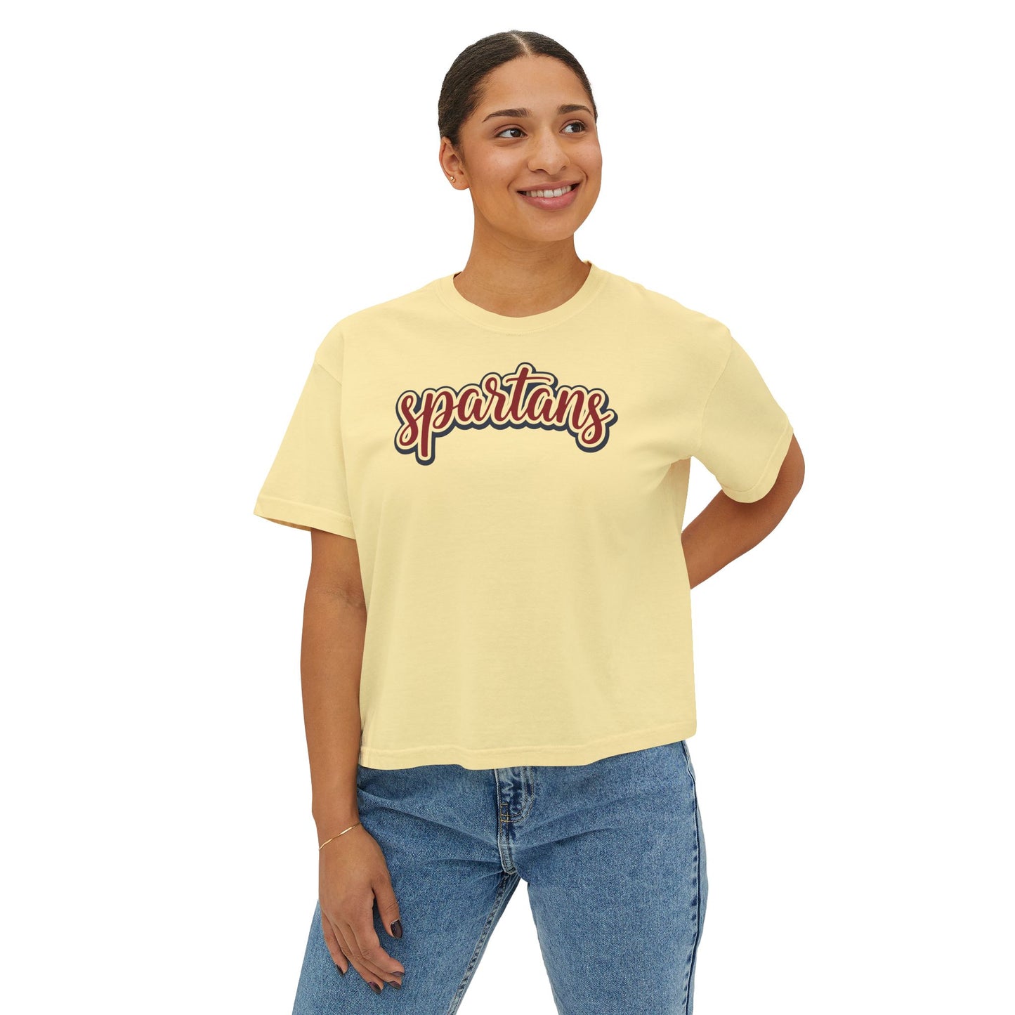 Spartans Women's Comfort Colors Boxy Tee
