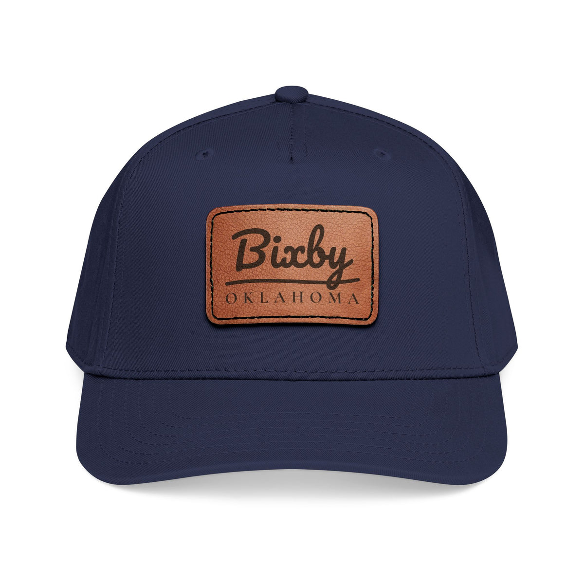 Bixby Garden Script Leather Patch Cap