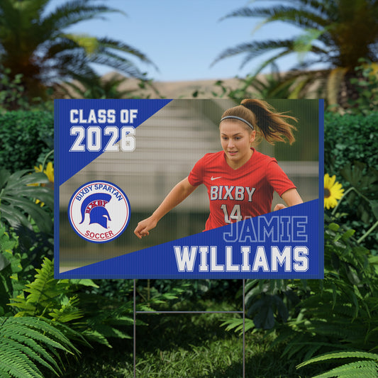 Bixby Spartan Soccer Yard Sign