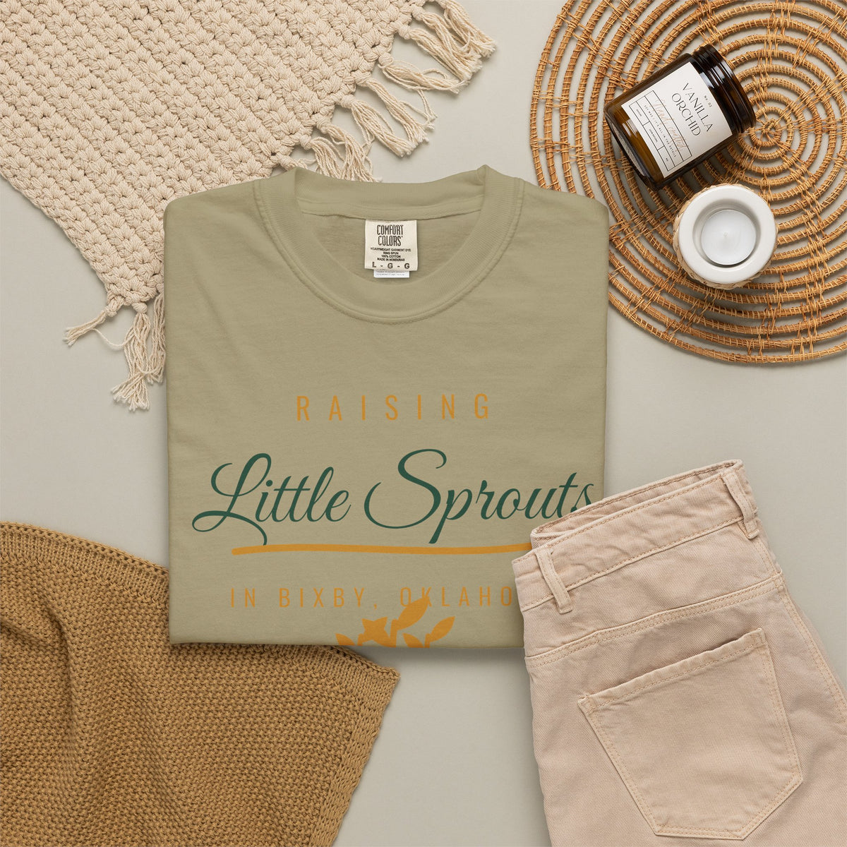 Raising Little Sprouts in Bixby Comfort Colors Tee