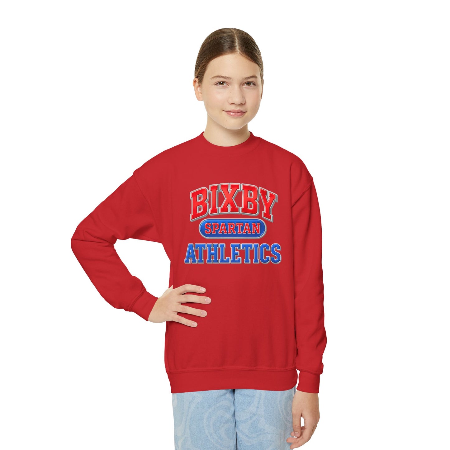 Bixby Spartan Athletics Youth Metallic Gildan Sweatshirt