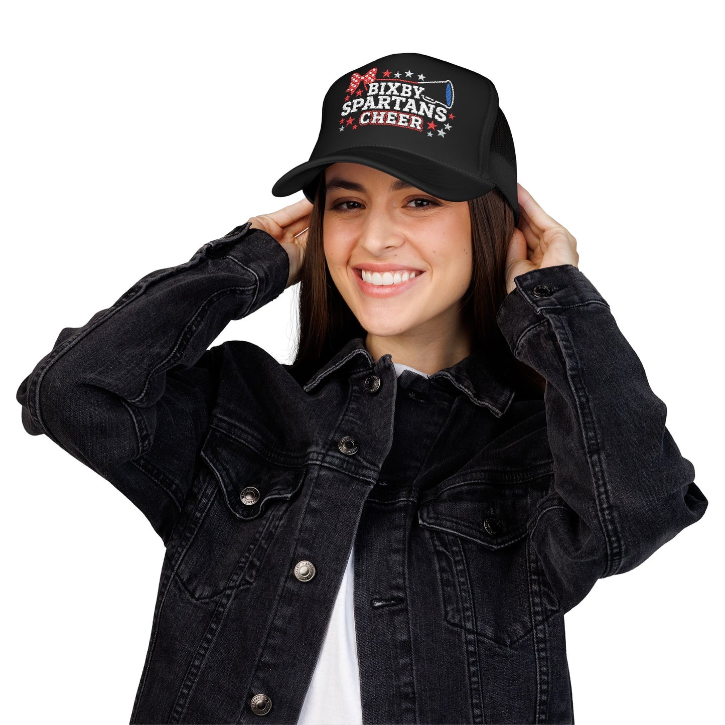 Bixby Spartans Cheer Embroidered Foam Trucker Hat