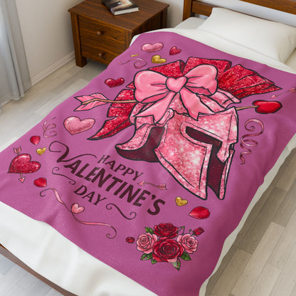 Spartans Valentine's Helmet Velveteen Plush Blanket