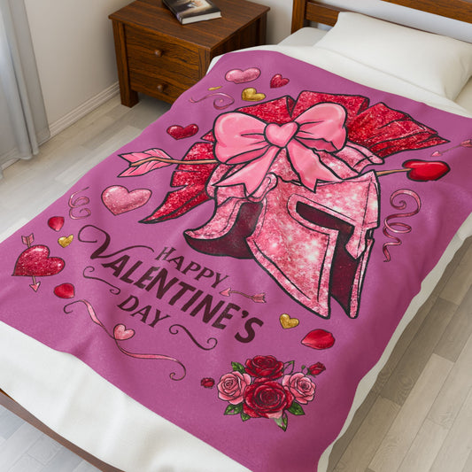 Spartans Valentine's Helmet Velveteen Plush Blanket