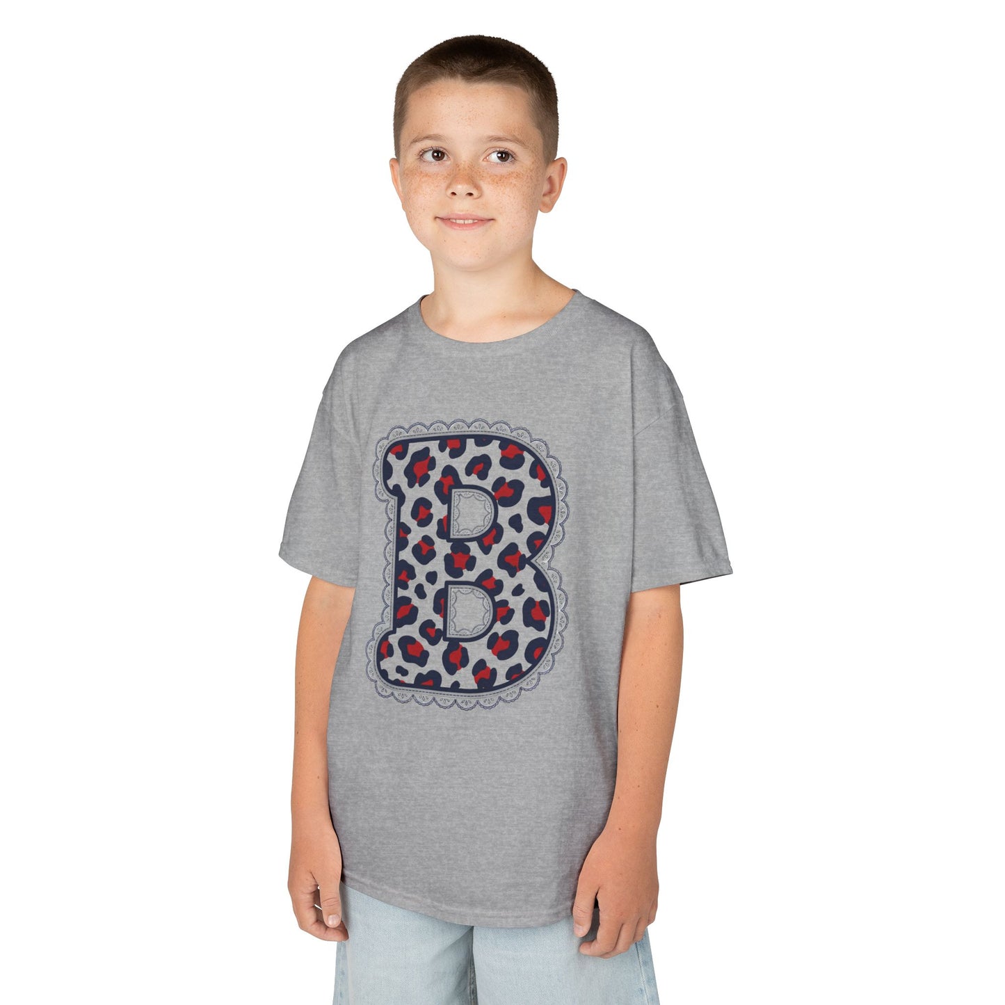 Leopard Print Letter B Gildan Shirt