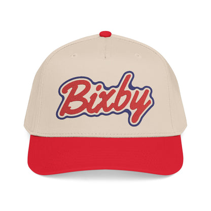 Bixby Spartans Retro Script Embroidered Mid-Profile Snapback Cap – Structured Ball Cap