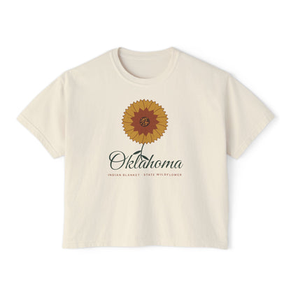 Indian Blanket Garden Script Oklahoma Boxy Comfort Colors Tee
