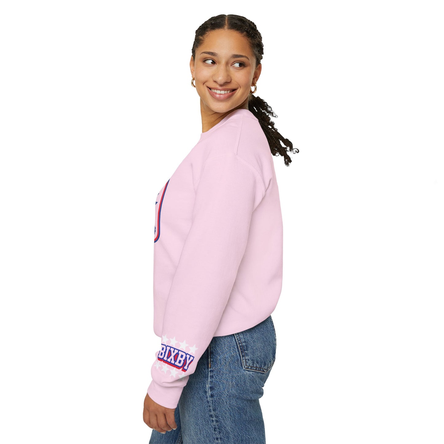 Bixby Cheer With Sleeve Print Gildan Sweatshirt