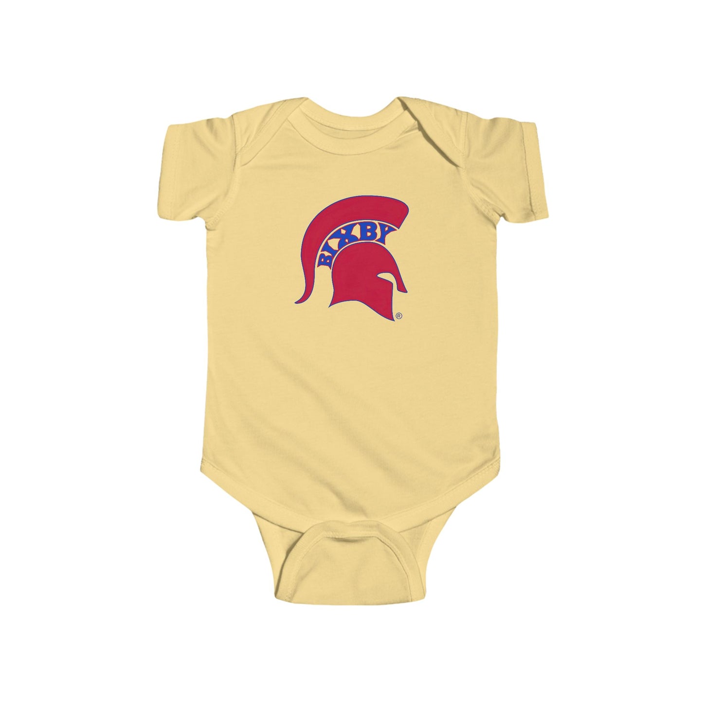Baby Spartan Red Logo Rabbit Skins Onesie