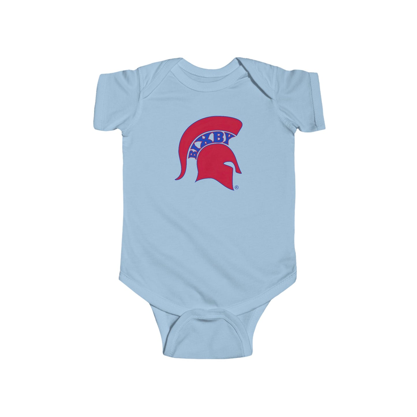 Baby Spartan Red Logo Rabbit Skins Onesie
