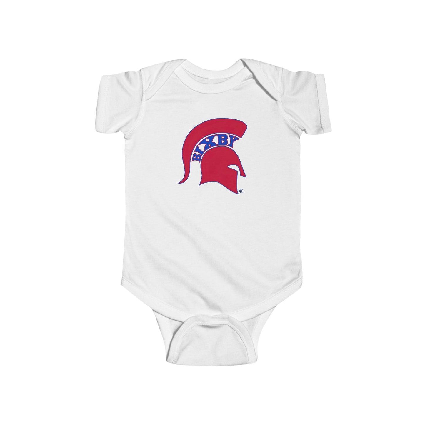 Baby Spartan Red Logo Rabbit Skins Onesie
