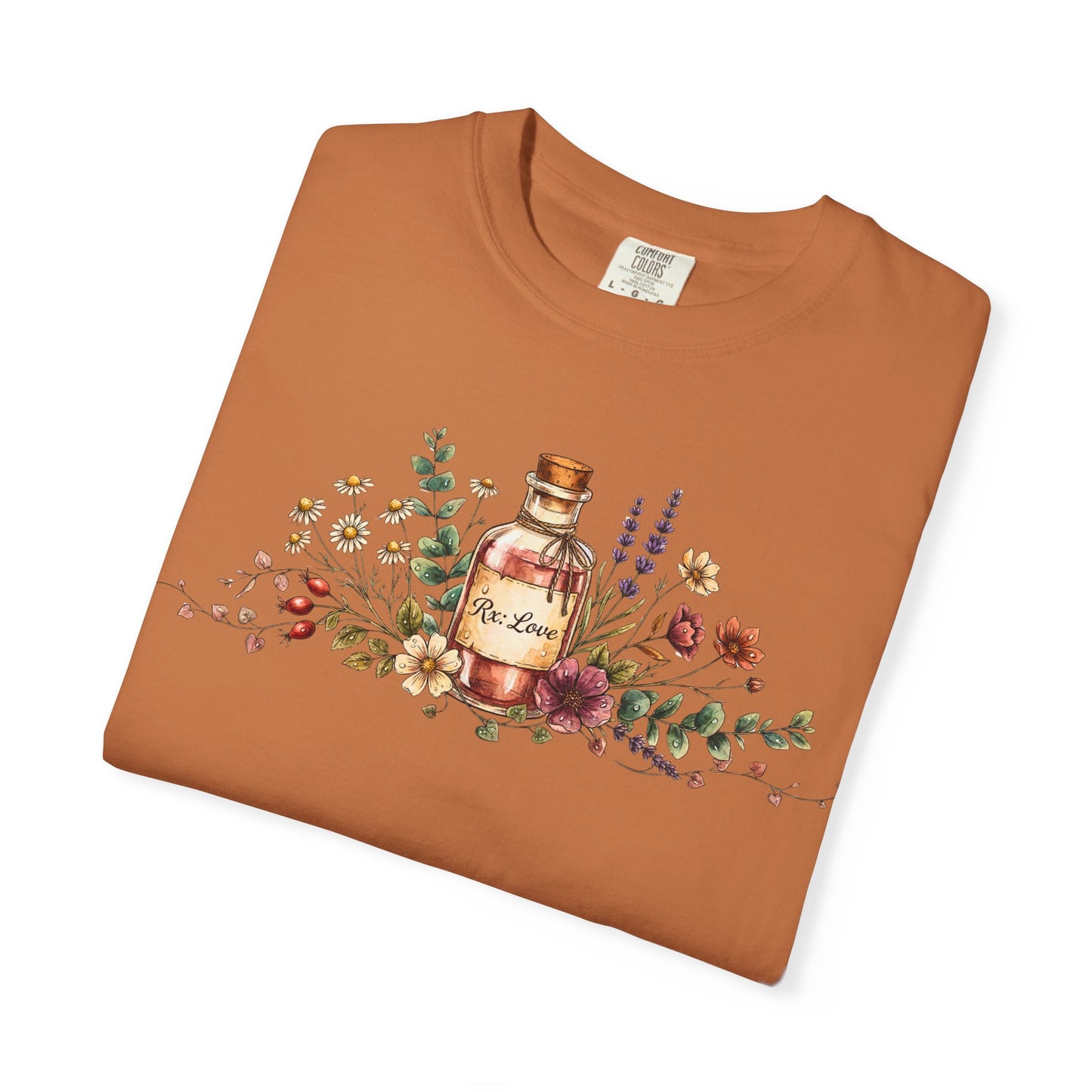 Apothecary Bottle Floral T-Shirt — Vintage Herbal Garden Tee