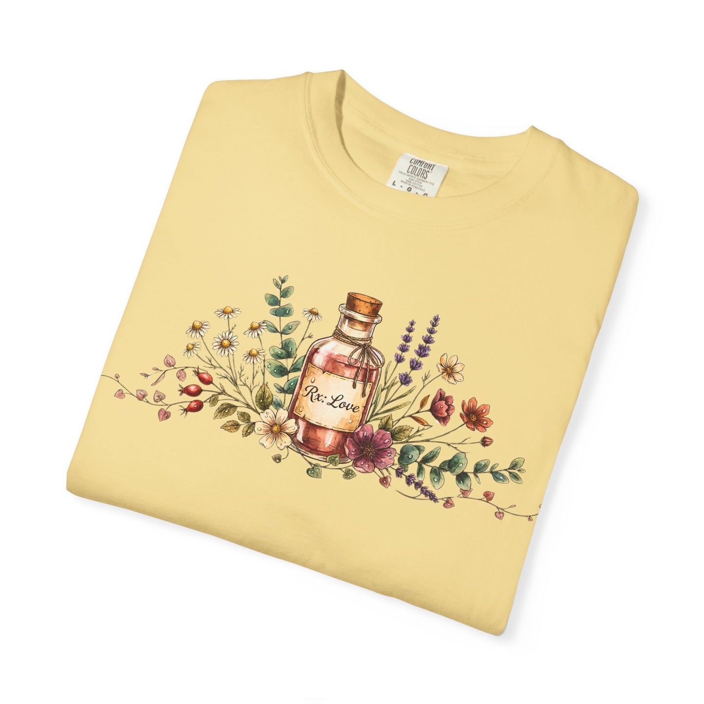 Apothecary Bottle Floral T-Shirt — Vintage Herbal Garden Tee