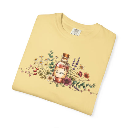 Apothecary Bottle Floral T-Shirt — Vintage Herbal Garden Tee