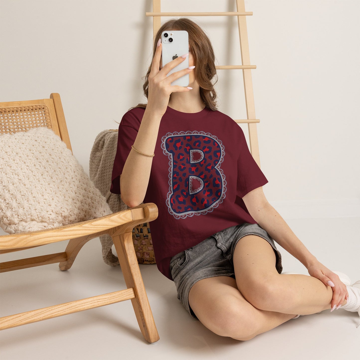 Leopard Print "B" Gildan Tee
