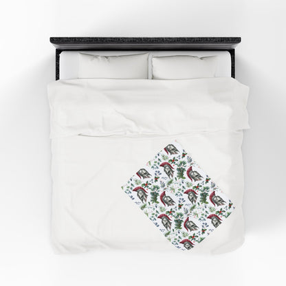 Spartan Christmas Floral Velveteen Plush Blanket
