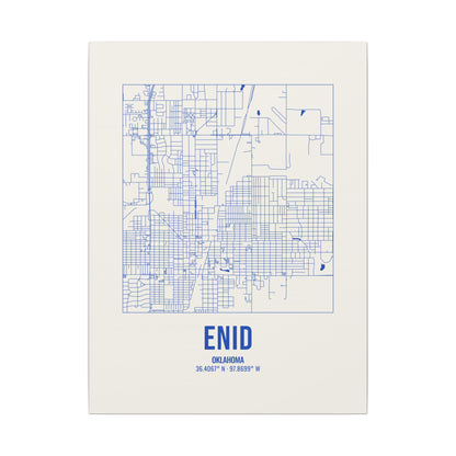 Enid Street Map Canvas, Royal Blue on Cream