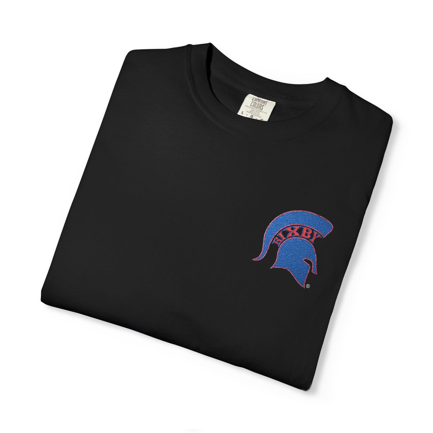 Bixby Spartan Red Embroidered Logo Comfort Colors Tee