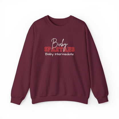 Personalized Embroidered Bixby Spartans Crewneck Sweatshirt