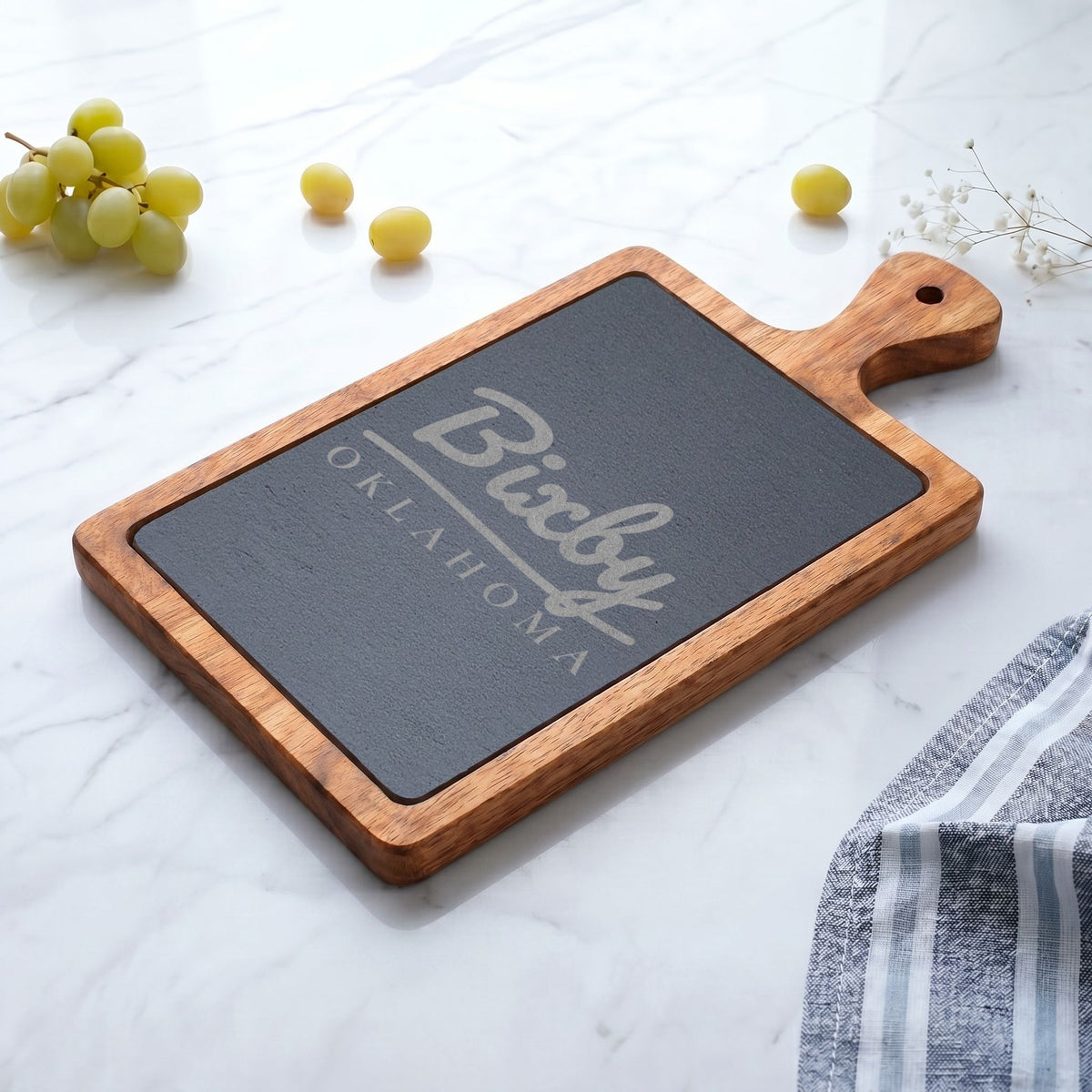 Bixby Garden Script Engraved Charcuterie Board