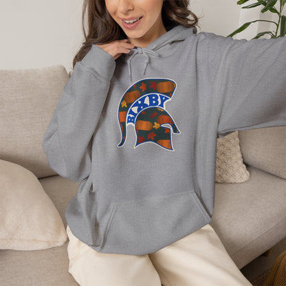 Bixby Spartans Pumpkin Patch Helmet Hoodie – Fall Game Day Hooded Sweatshirt