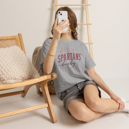 Spartans Bixby T-Shirt — Vintage Red Striped School Spirit Tee