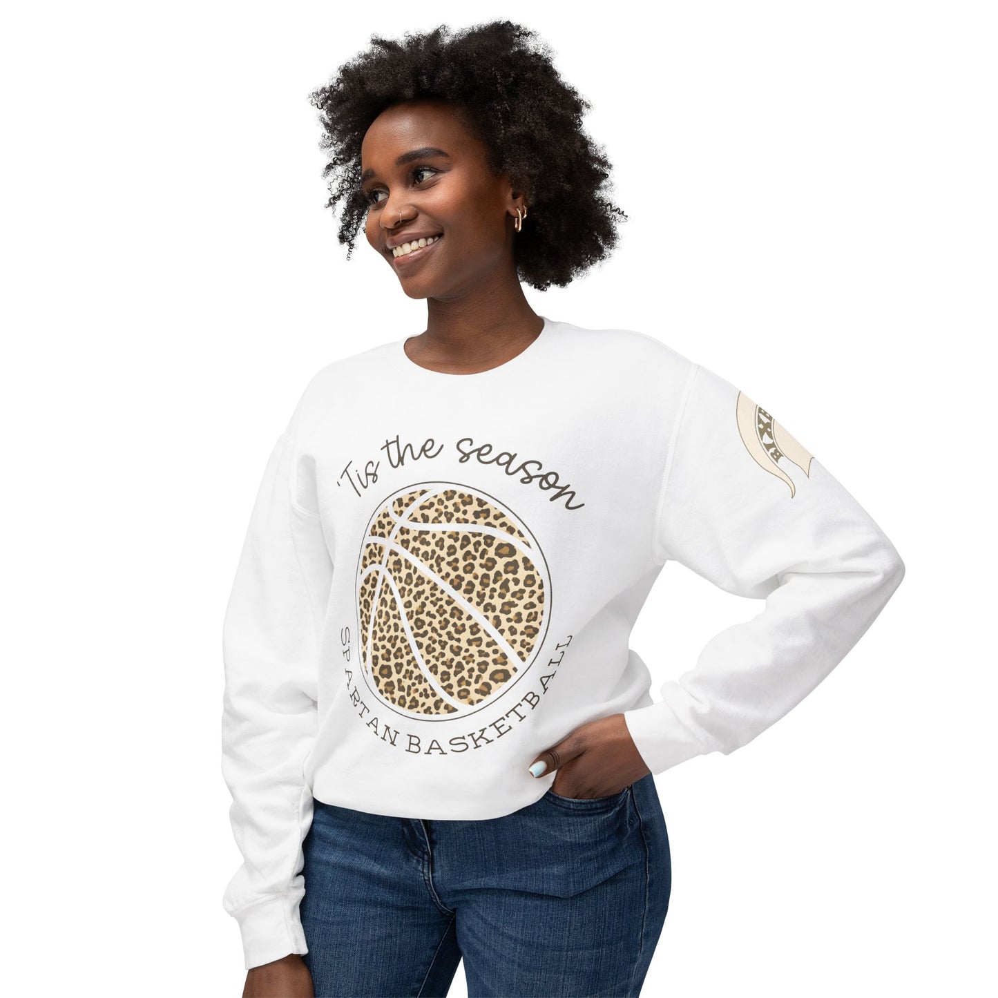 Spartan Basketball ‘Tis the Season Leopard Print Premium Comfort Colors Sweatshirt