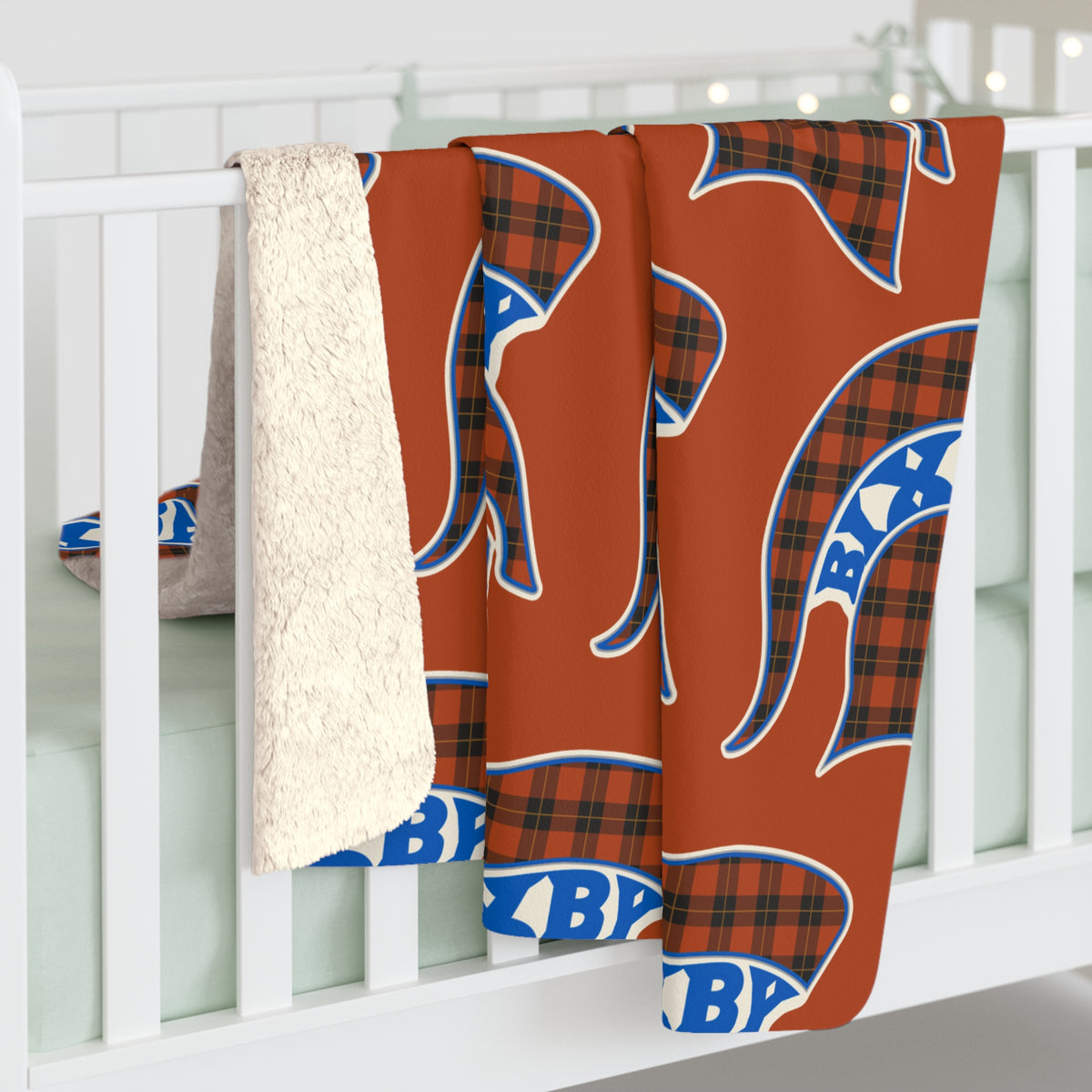 Red Plaid Bixby Spartans Helmet Sherpa Fleece Blanket – Cozy Fall Throw