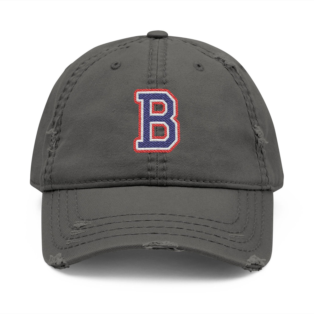 Bixby Spartans Distressed Dad Hat, Embroidered Varsity B