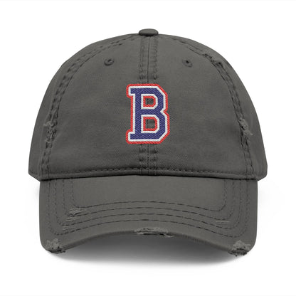 Bixby Spartans Distressed Dad Hat, Embroidered Varsity B