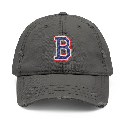 Bixby Spartans Distressed Dad Hat, Embroidered Varsity B