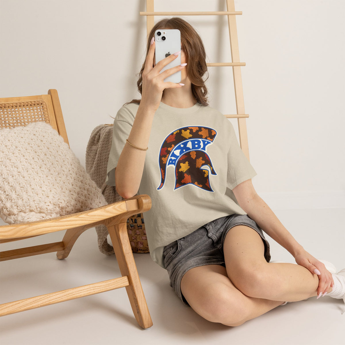 Bixby Spartans Fall Leaves Helmet Tee – Autumn Game Day Shirt