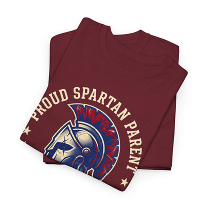 Proud Spartan Parent T-Shirt School Spirit Tee with Spartan Helmet Design