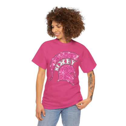 Bixby Spartan Pink Helmet Bling Gildan Tee