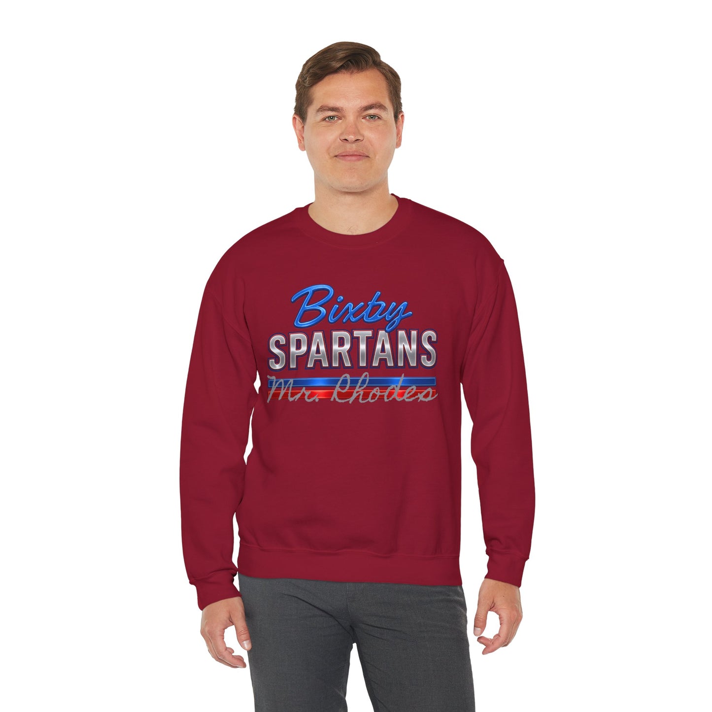 Personalized Bixby Spartans Metallic Gildan Sweatshirt