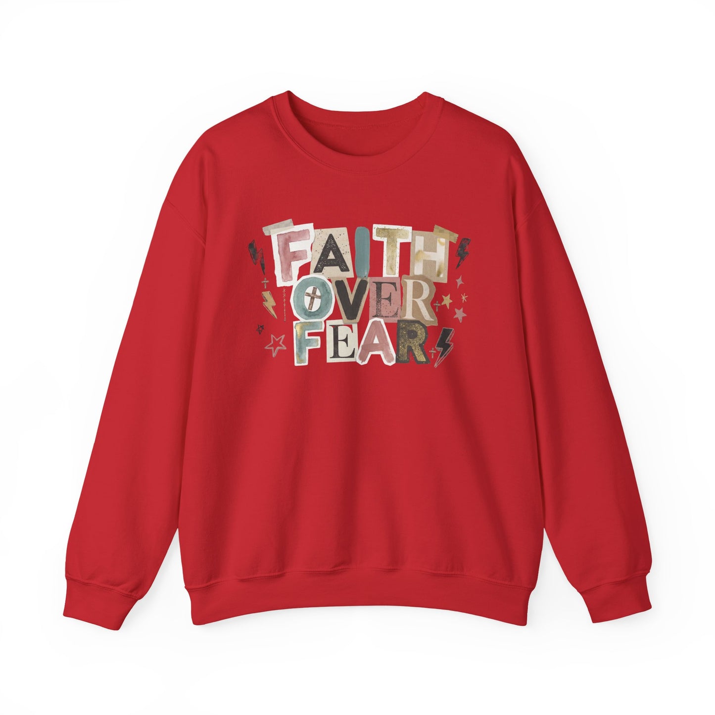 Faith Over Fear Gildan Sweatshirt | Inspirational Graphic Crewneck