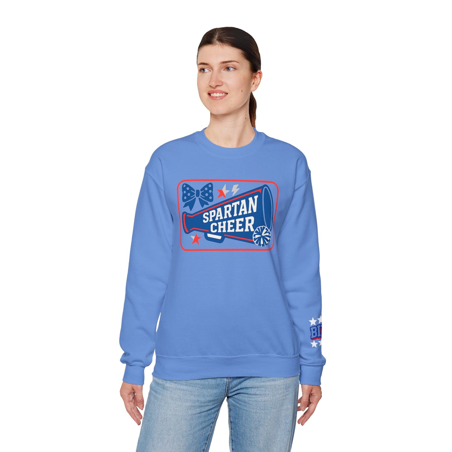 Bixby Cheer With Sleeve Print Gildan Sweatshirt