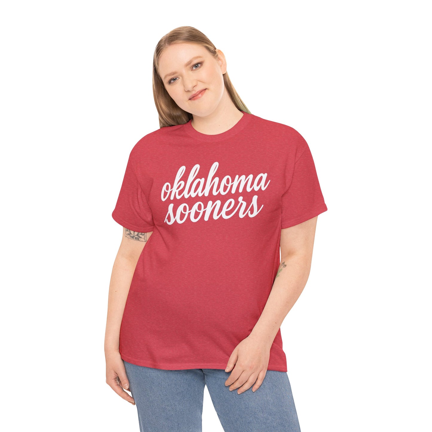 Sooners White on Standard Gildan Shirt