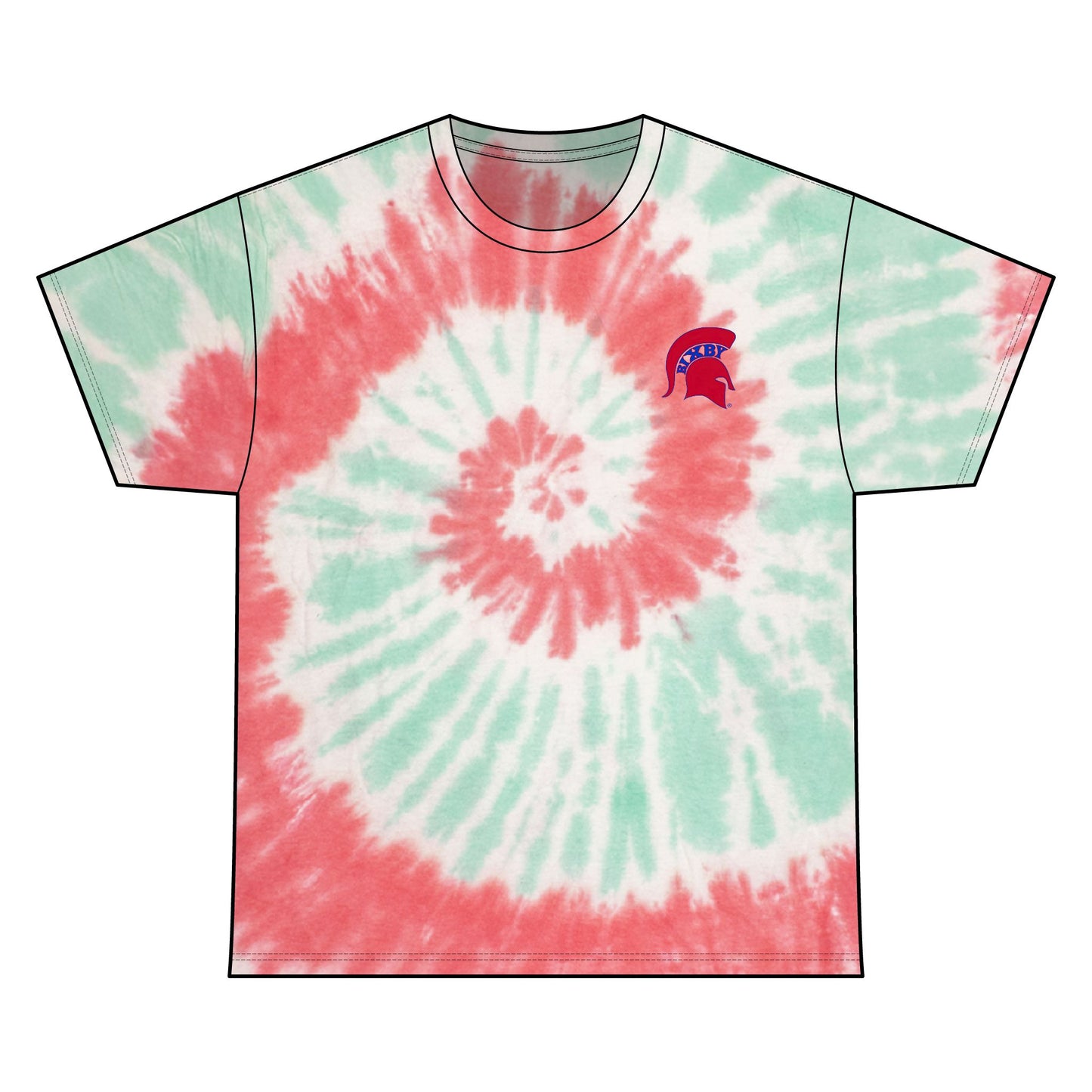 Bixby Spartan Small Red Logo Tie-Dye Gildan Tee