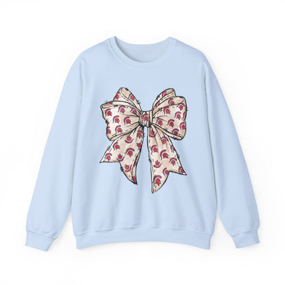 Spartan Helmet Pattered Bow Gildan Sweatshirt