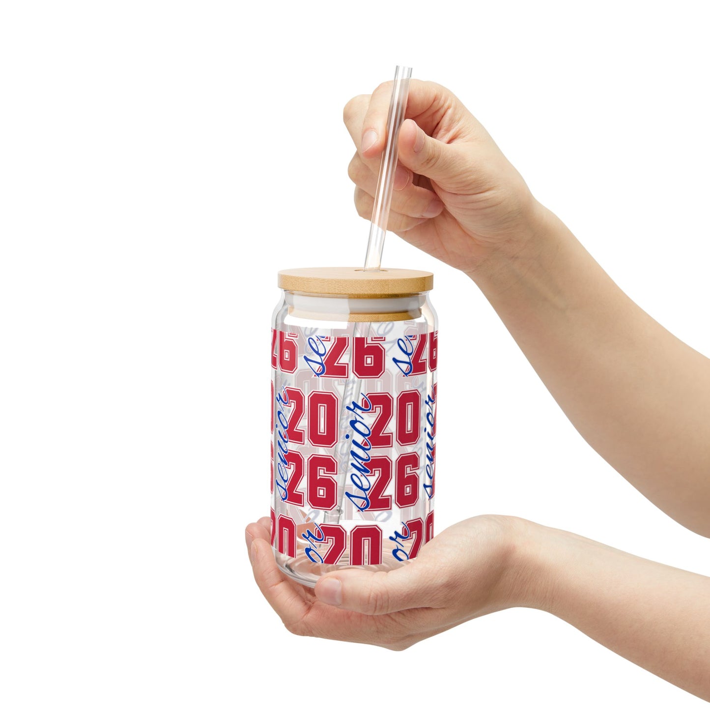 Bixby Spartan Senior Class 2026 Glass Sipper Cup