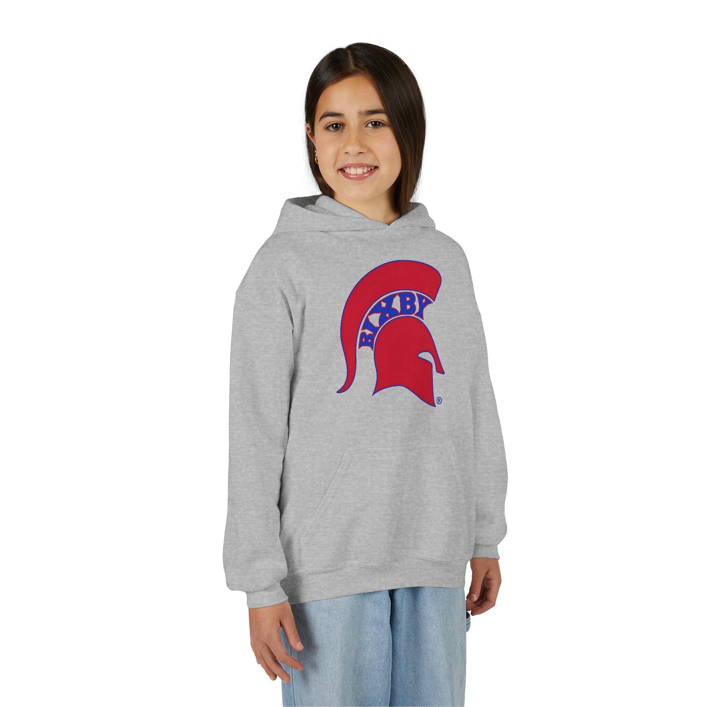 Spartan Red Logo Youth Gildan Hoodie