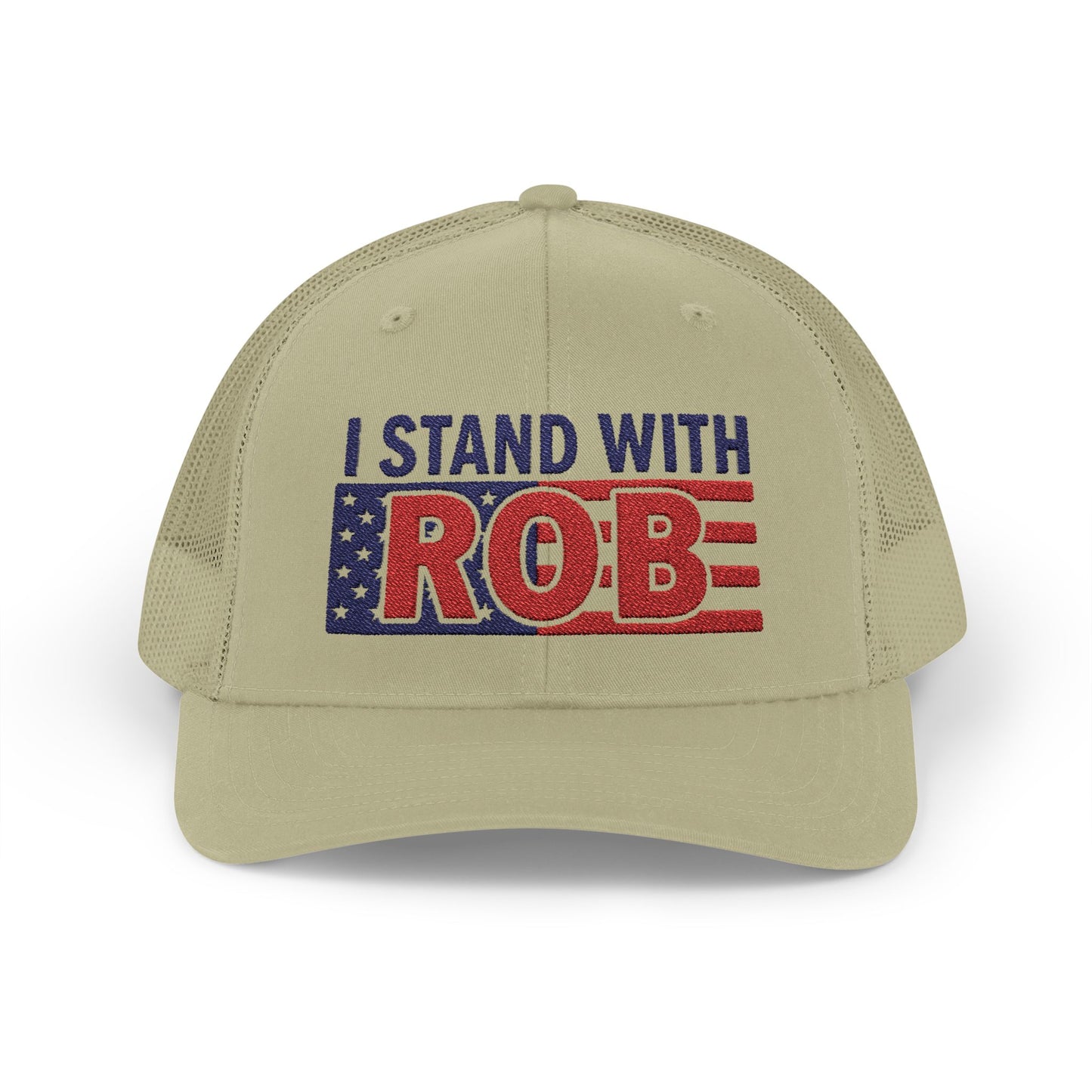 Patriotic Flag - I Stand With Rob Embroidered Trucker Snapback