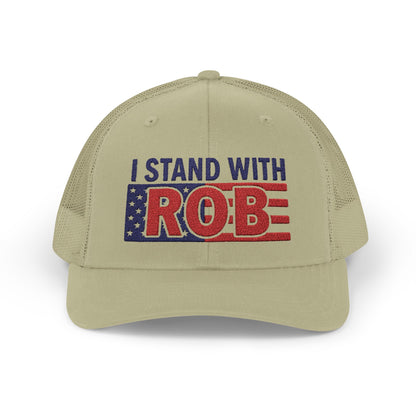 Patriotic Flag - I Stand With Rob Embroidered Trucker Snapback